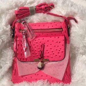 Emporia Hot Pink vegan crossbody bag.